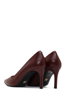 Kadın Bordo İnce Topuklu Deri Stiletto | Derimod