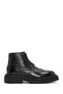 Men's Black Zippered Leather Casual Boots | Derimod