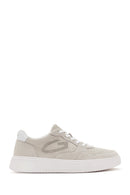 Alberto Guardiani Men's Beige New Era Lace-Up Leather Sneakers | Derimod