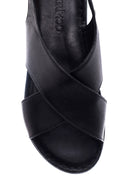 Kadın Siyah Deri Comfort Sandalet | Derimod