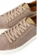 Male Beige Lace-Up Thick-Soled Suede Leather Sneakers | Derimod