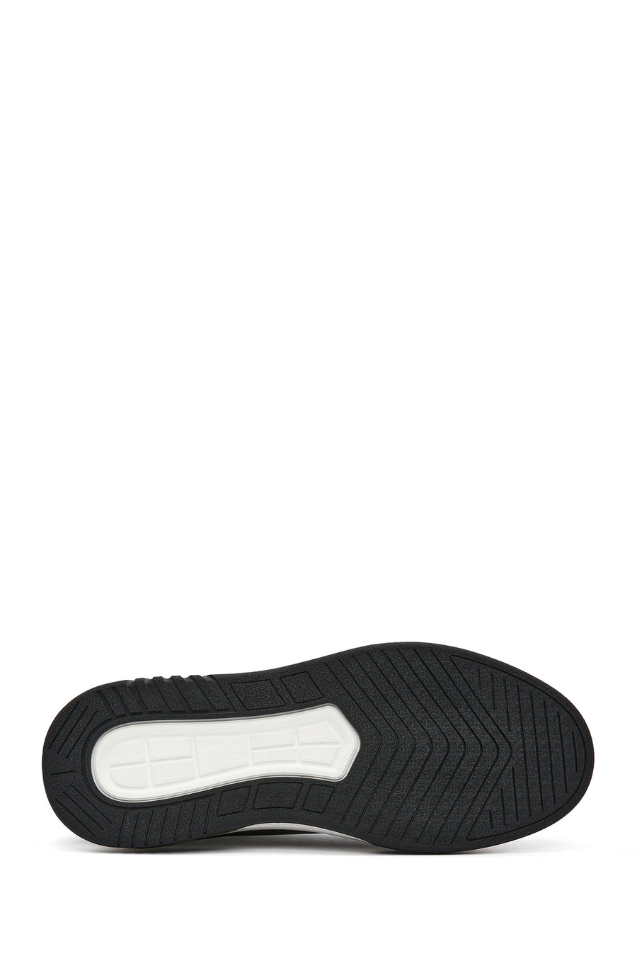 Men's Black Lace-up Thick-Sole Leather Sneaker