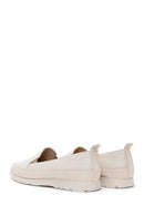 Women's Cream Leather Comfort Loafer | Derimod