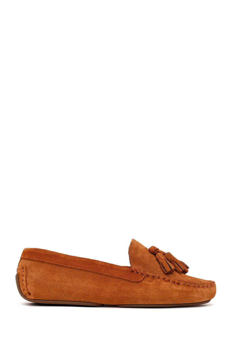 Woman Tan Tasselled Suede Leather Loafer 26PFD151210 | Derimod