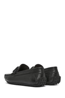 Men's Black Buckled Leather Loafer | Derimod