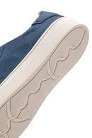 Men's Navy Blue Nubuck Leather Sneaker | Derimod