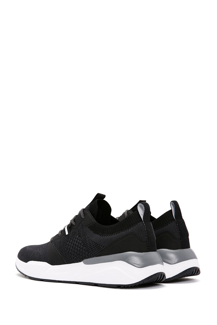 Derimod Zero Men's Black Lace-Up Thick Soled Fabric Sneaker