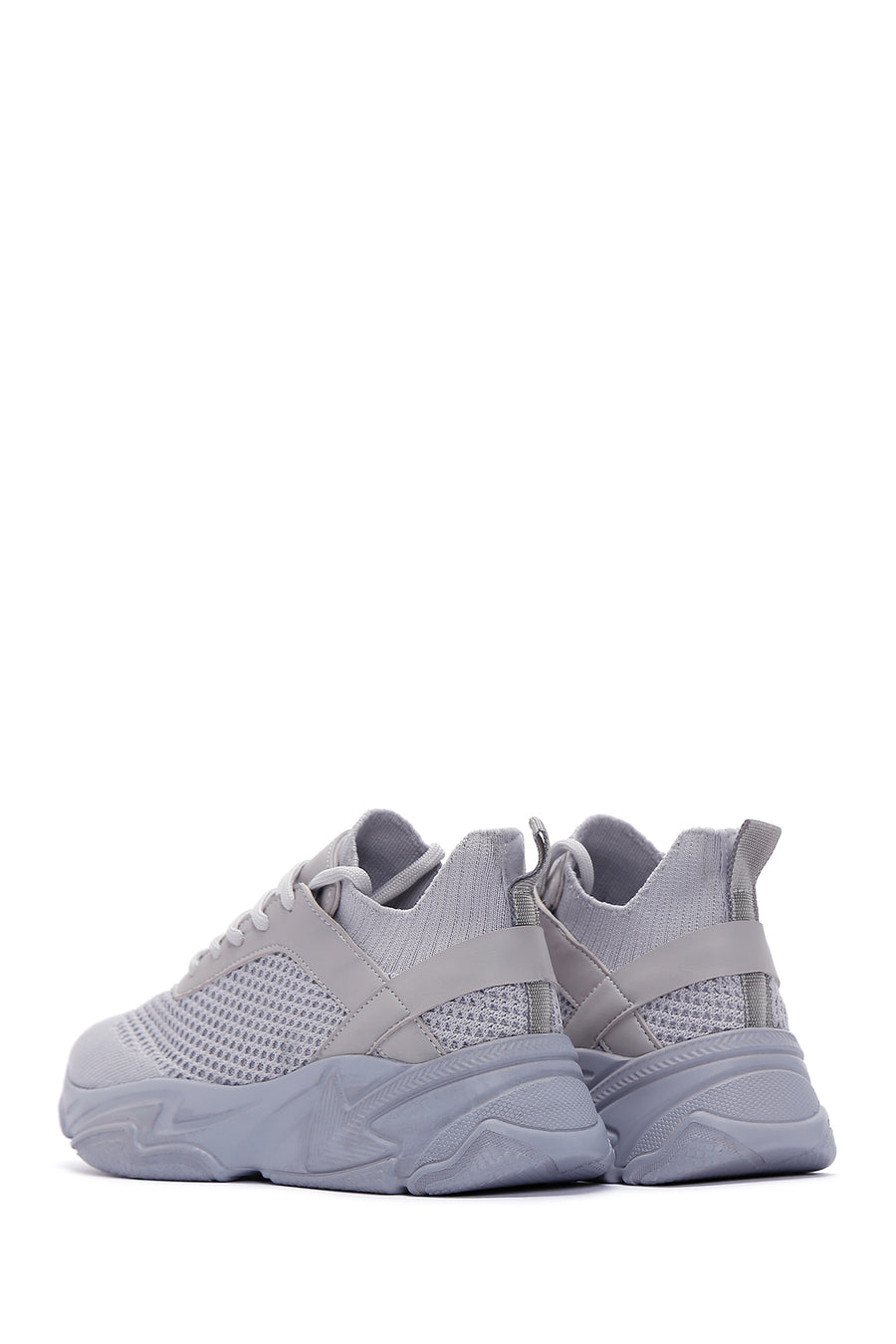 Kadın Gri Kalın Tabanlı Kumaş Sneaker