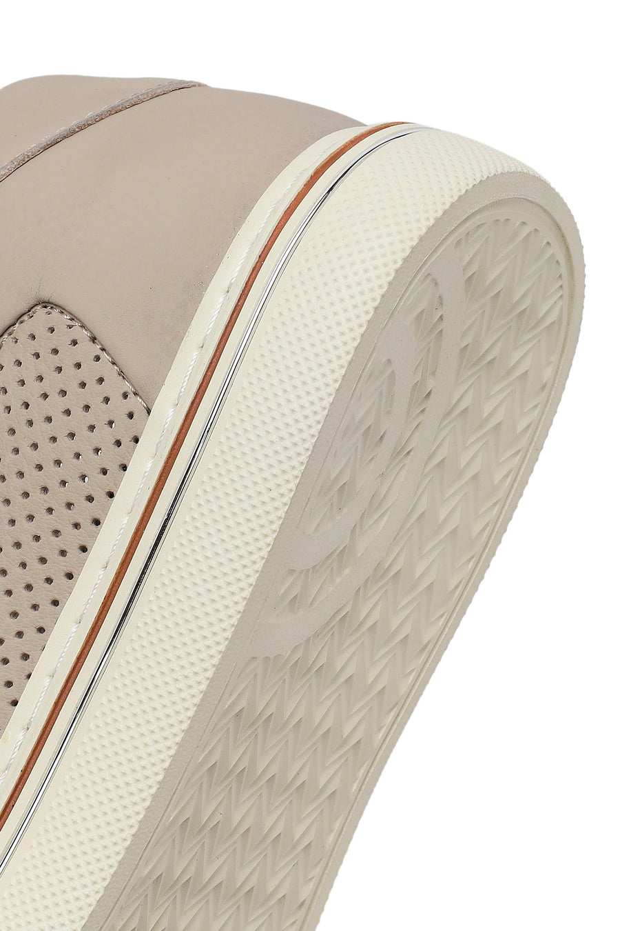 Male Beige Lace-Up Leather Sneakers