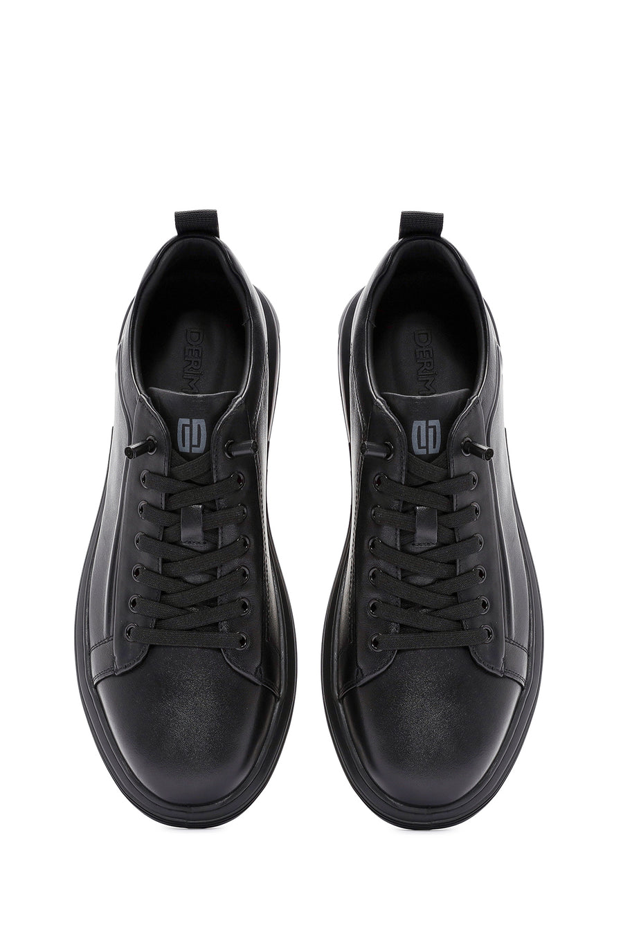 Men's Black Lace-up Leather Sneaker