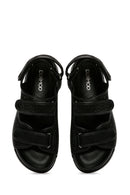 Women's Black Stone Sandals | Derimod