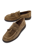 Male Tan Tasselled Suede Casual Loafer | Derimod
