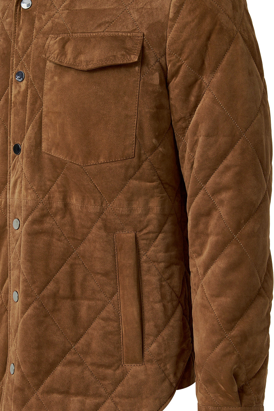 Kante Men's Camel Shirt Collar Suede Leather Coat