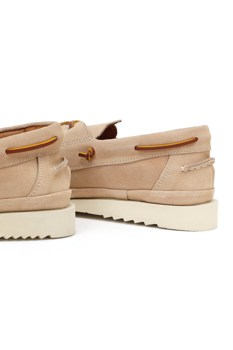 Men's Beige Lace-up Suede Leather Casual Shoes