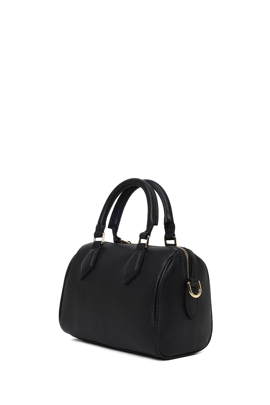Woman Black Long-Strap Leather Shoulder Bag