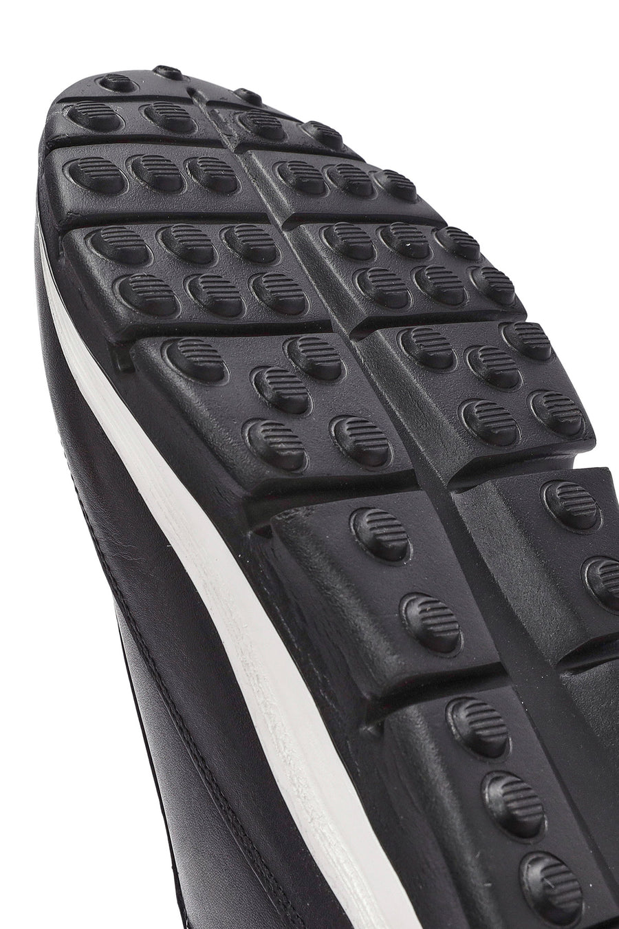 Erkek Siyah Bağcıklı Kalın Tabanlı Deri Casual Sneaker