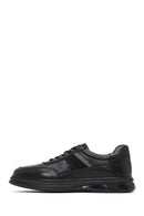Erkek Siyah Bağcıklı Deri Casual Sneaker | Derimod
