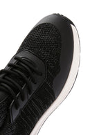 Derimod Zero Men's Black Lace-Up Thick Soled Fabric Sneaker | Derimod