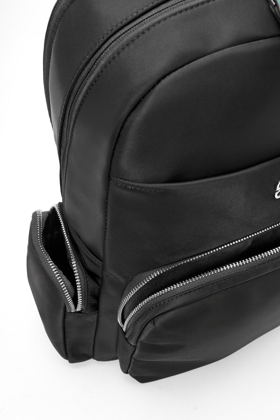 Women's Black Fabric Backpack