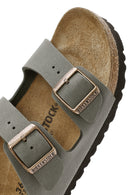 Birkenstock Women's Gray Arizona Eva Nubuck Leather Slippers | Derimod