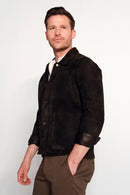 Shoe Male Brown Suede Shirt Jacket | Derimod