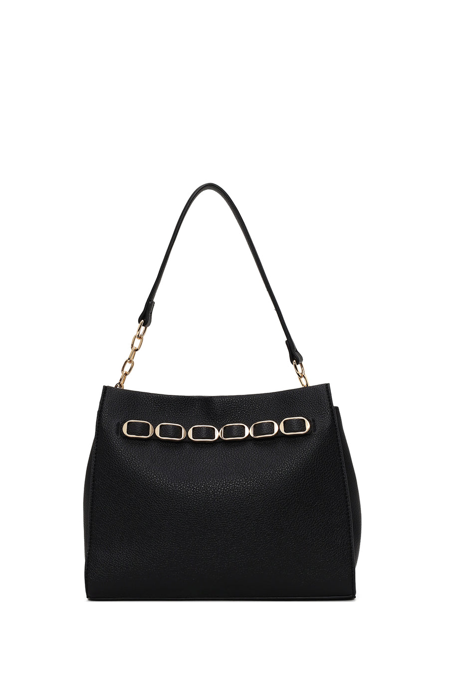 Woman Black Long-Strap Classic Shoulder Bag