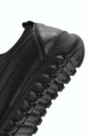 Erkek Siyah Bağcıklı Deri Casual Sneaker | Derimod