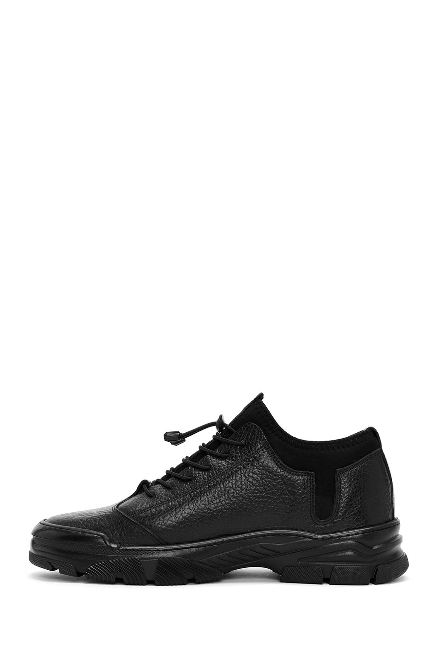 Men's Black Lace-up Leather Casual Shoes