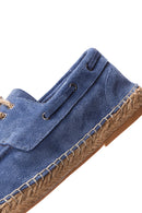 Men's Blue Suede Leather Espadrilles | Derimod