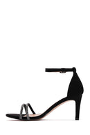 Women's Black Stone Heeled Sandals | Derimod