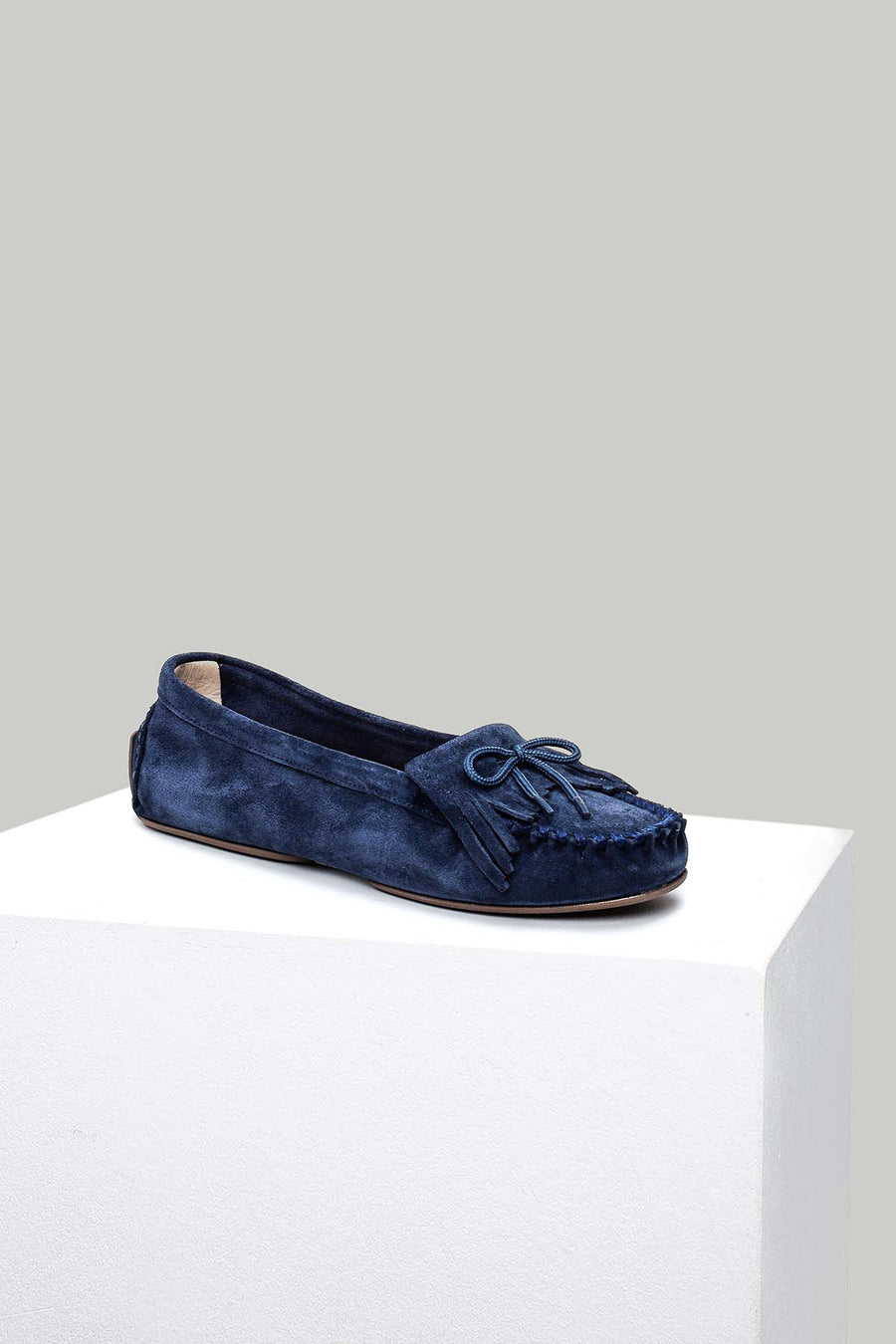 Süet Mavi Kadın Deri Loafer 18SFD280710 | Derimod