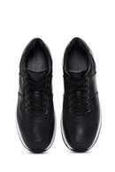 Men's Black Leather Thick Sole Sneaker | Derimod