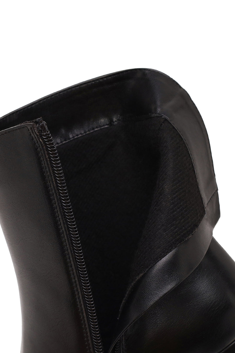 Woman Black Zip Closure Heeled Boots