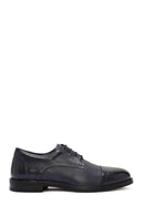 Men's Navy Blue Lace-Up Leather Classic Shoes | Derimod