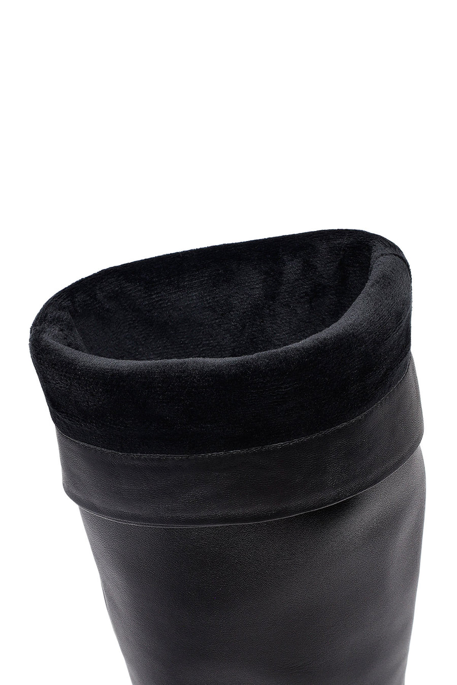 Women's Black Thick Heeled Leather Boot