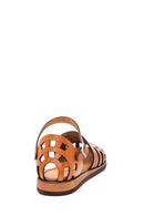 Women's Tan Leather Bodrum Sandals | Derimod