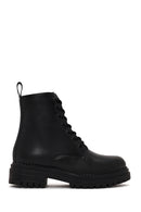 Woman Black Zip Closure Combat Boots | Derimod