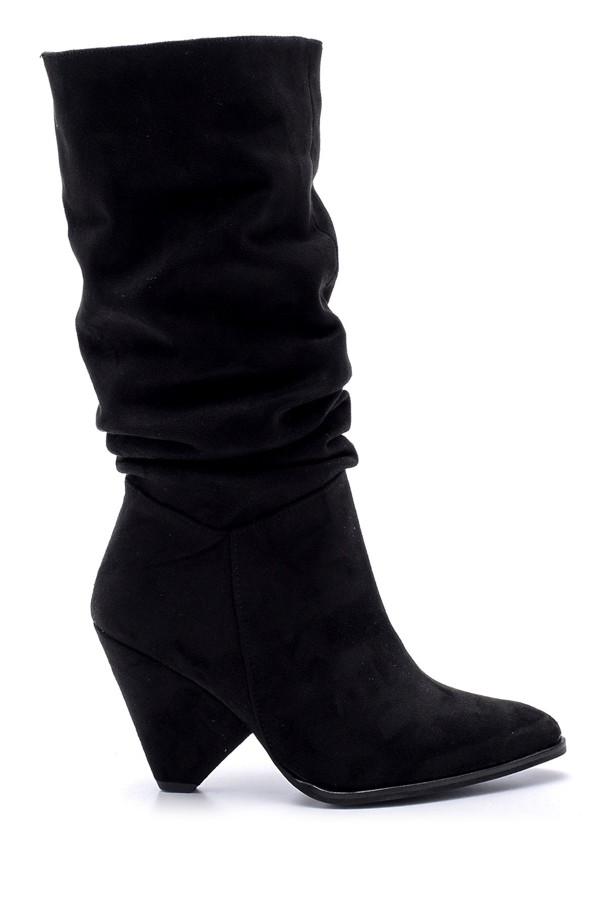 Women's Suede Heeled Boots 19WFE156710 | Derimod