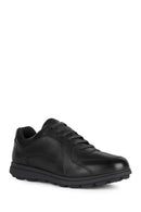 Geox Men's Black Spherica Ec12 Lace-up Leather Casual Sneaker | Derimod