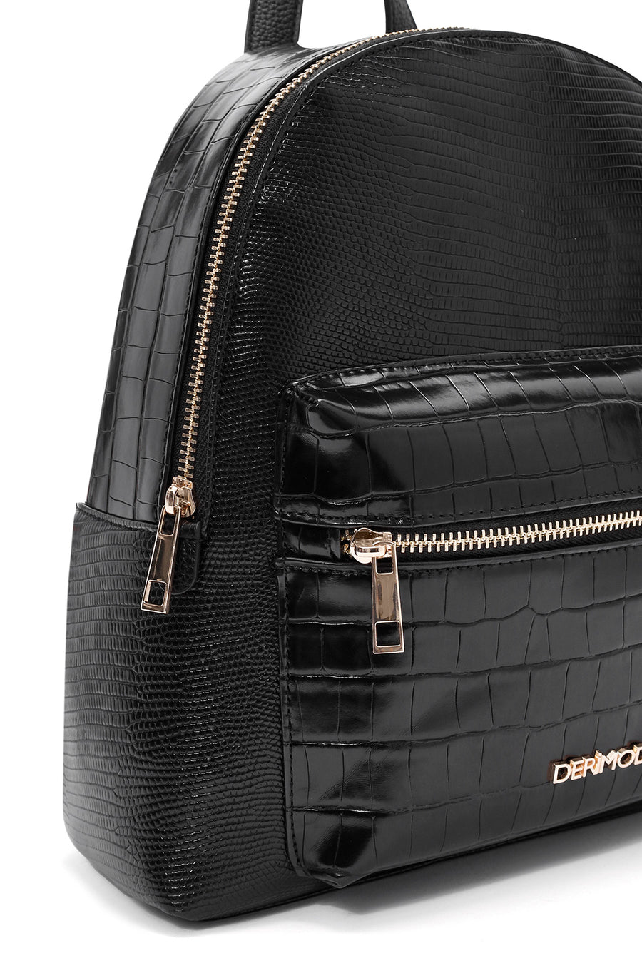 Women's Black Patterned Backpack