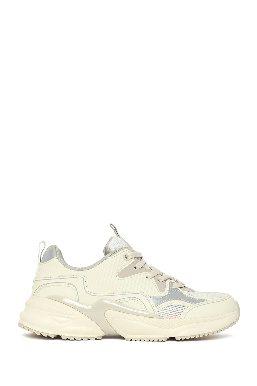 Woman Grey Thick-Soled Lace-Up Sneakers 26PFE495914 | Derimod