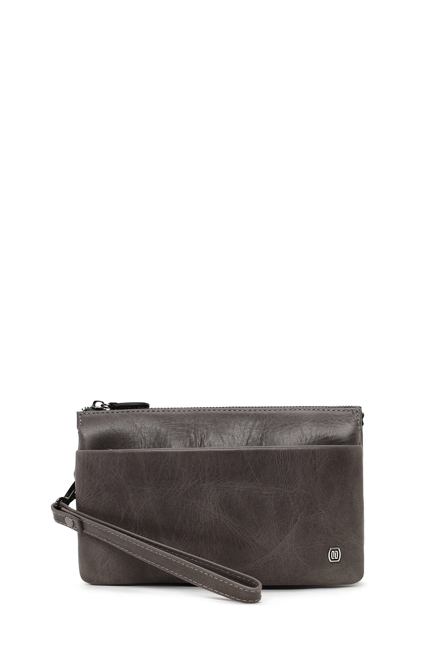 Male Grey Leather Handbag 25WBD3542CR | Derimod
