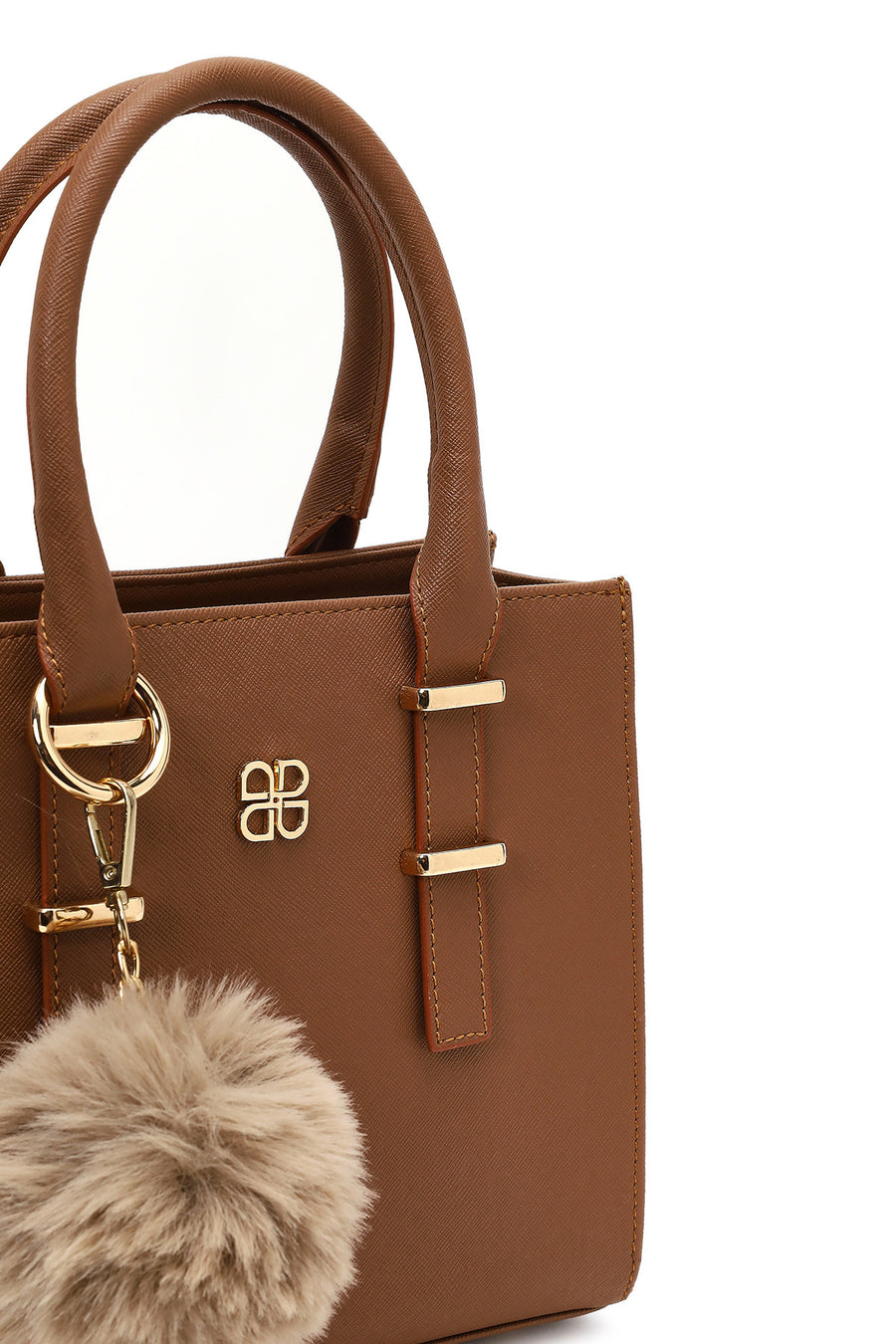 Women's Beige Long Strapped Accessorized Handbag