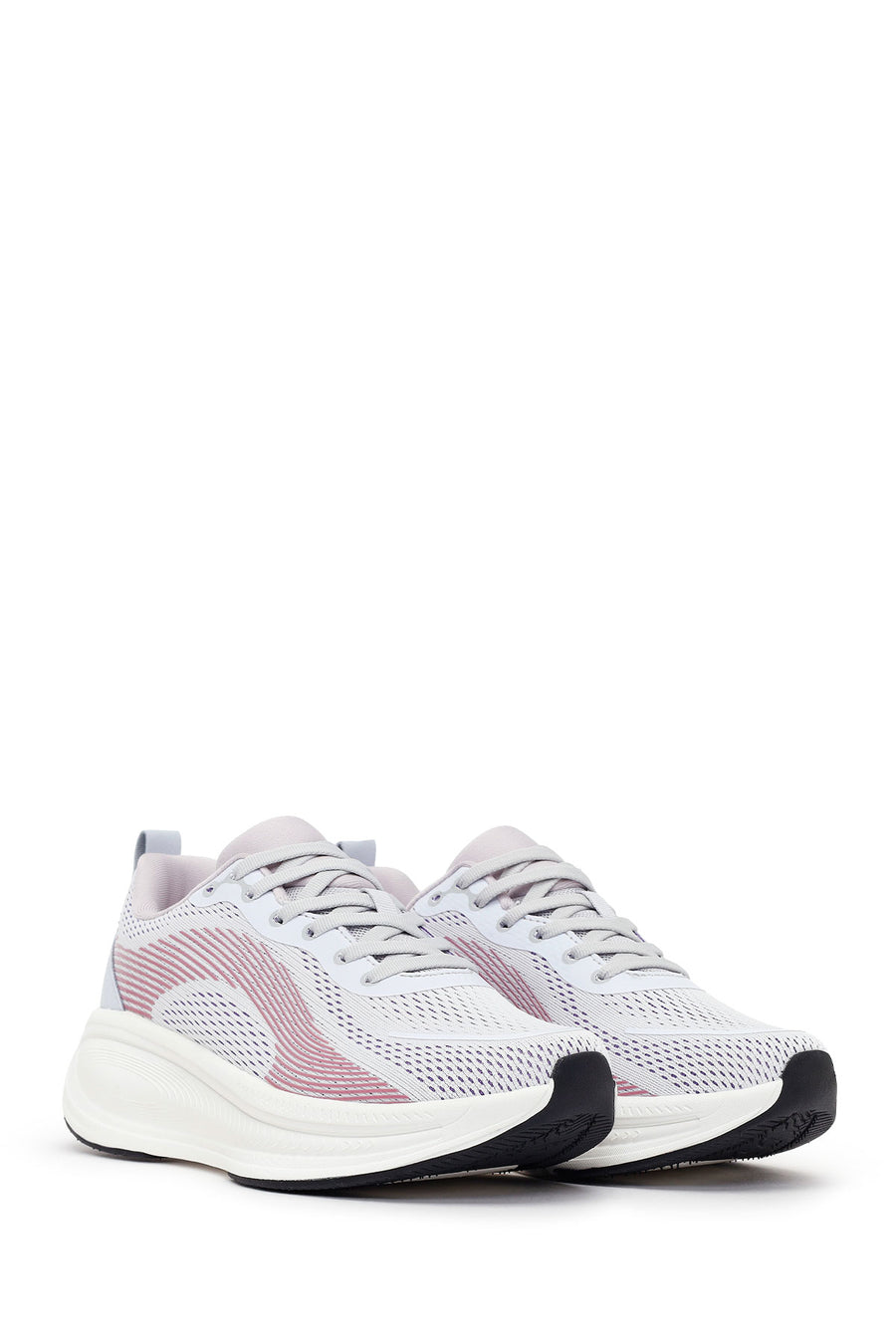 Derimod Zero Woman Purple Lace-Up Thick-Soled Fabric Sneakers