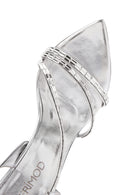 Women's Silver Ankle Strap Thin Heel Sandals | Derimod