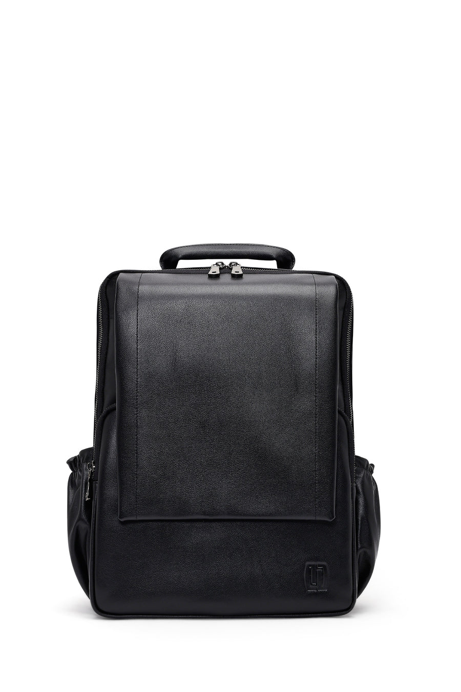 Men's Black Leather Backpack