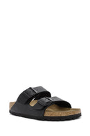 Birkenstock Women's Black Double Buckle Arizona Bf Flat Slippers | Derimod