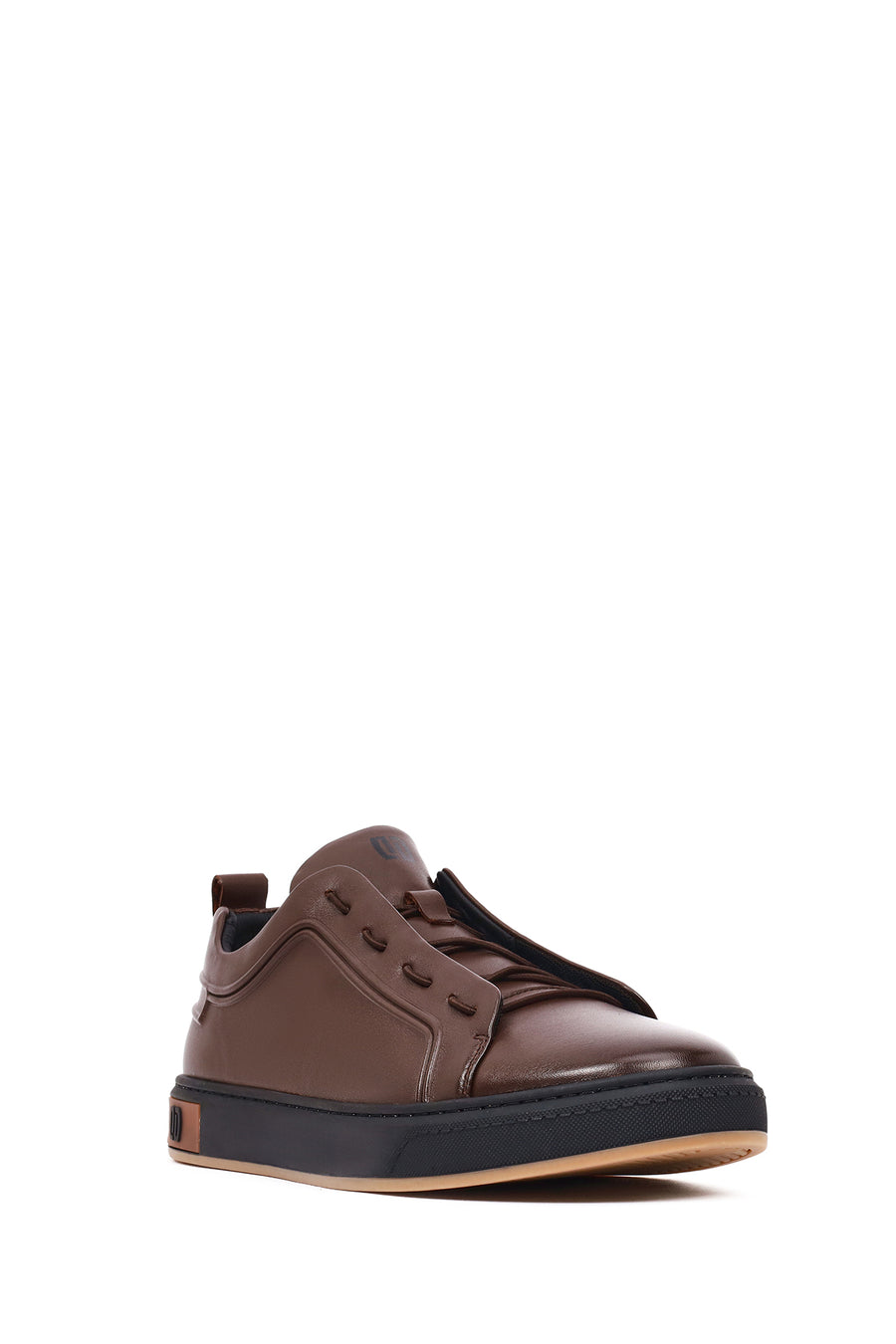 Male Brown Lace-Up Leather Sneaker