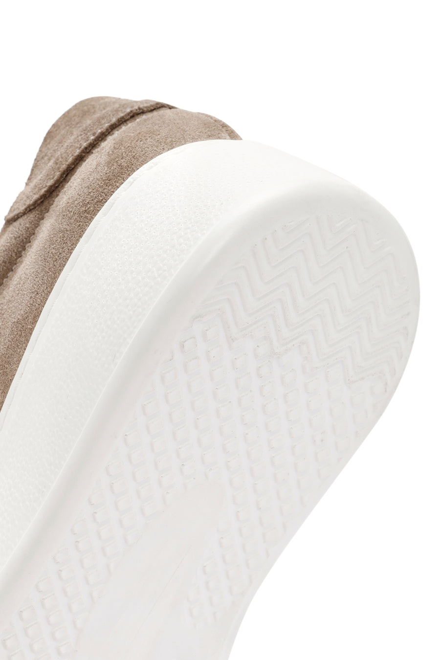 Kadın Gri Bağcıklı Taş Detaylı Süet Deri Sneaker