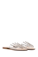 Women's White Transparent Stone Flat Slippers | Derimod